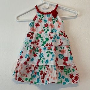 PENELOPE MACK KIDS FLORAL DRESS TIERED 2T RED PINK BLUE